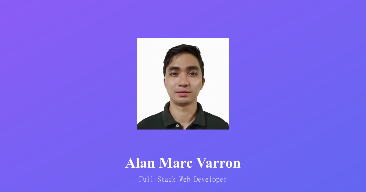 Alan Marc Varron | Full-Stack Web Developer | Laravel & Vue.js Expert